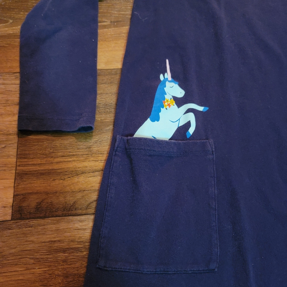 HANNA ANDERSON Navy Blue Unicorn Pocket Dress - Picture 4 of 4